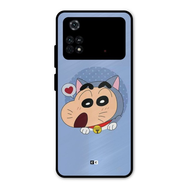 Cat Shinchan Metal Back Case for Poco M4 Pro 4G