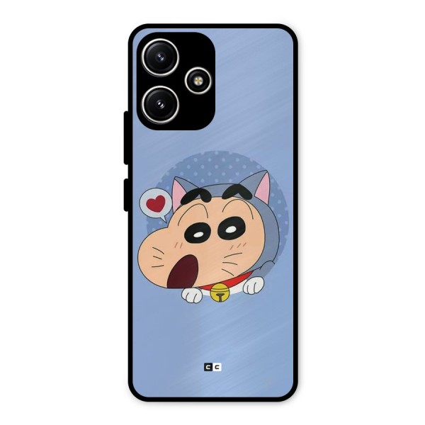 Cat Shinchan Metal Back Case for Poco M6 Pro