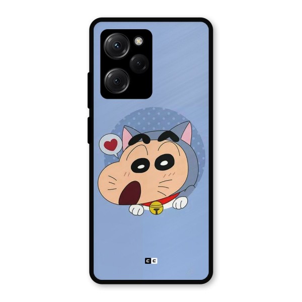 Cat Shinchan Metal Back Case for Poco X5 Pro