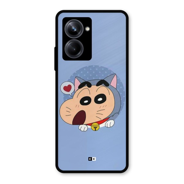 Cat Shinchan Metal Back Case for Realme 10 Pro