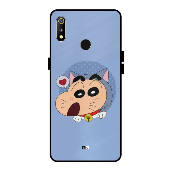 Cat Shinchan Metal Back Case for Realme 3