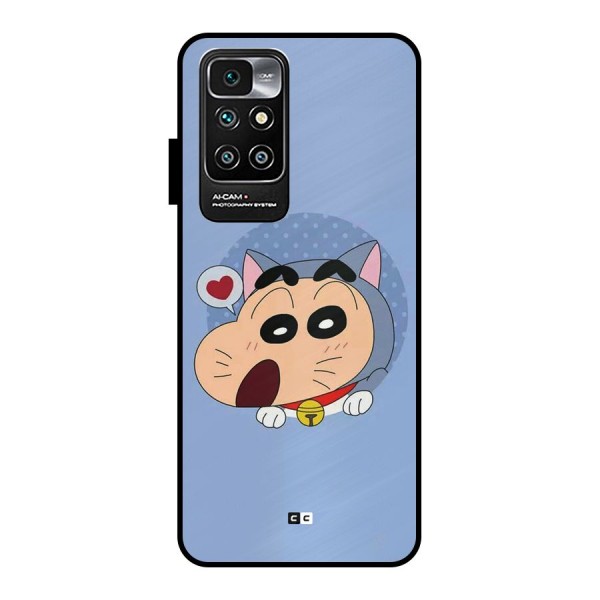 Cat Shinchan Metal Back Case for Redmi 10 Prime