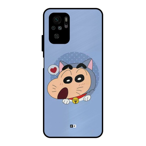 Cat Shinchan Metal Back Case for Redmi Note 10