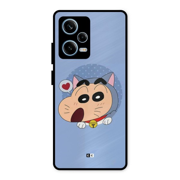 Cat Shinchan Metal Back Case for Redmi Note 12 Pro