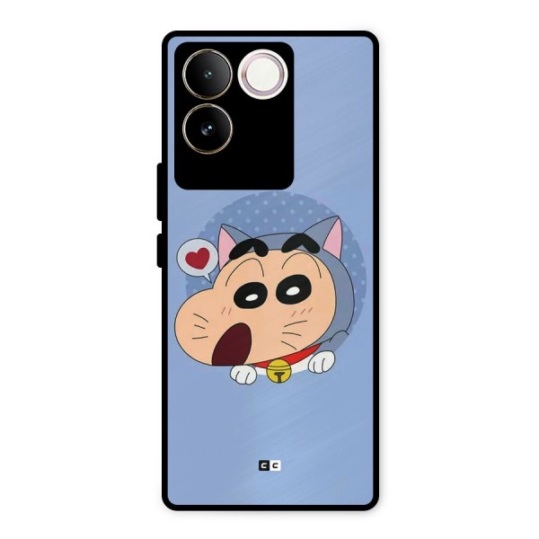 Cat Shinchan Metal Back Case for Vivo T2 Pro