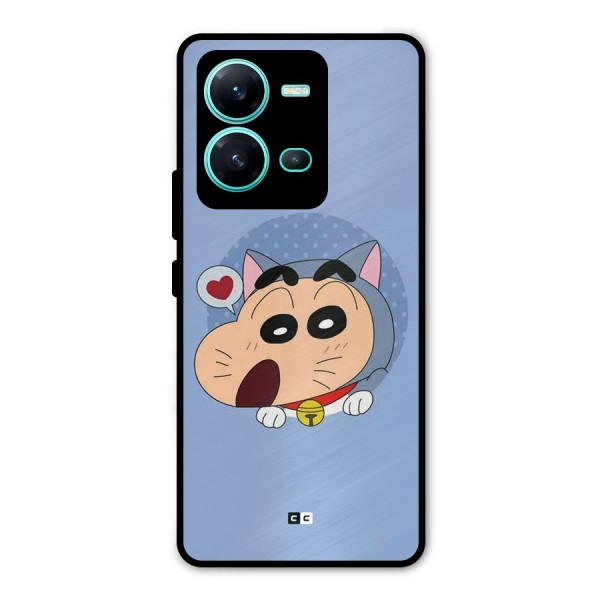 Cat Shinchan Metal Back Case for Vivo V25