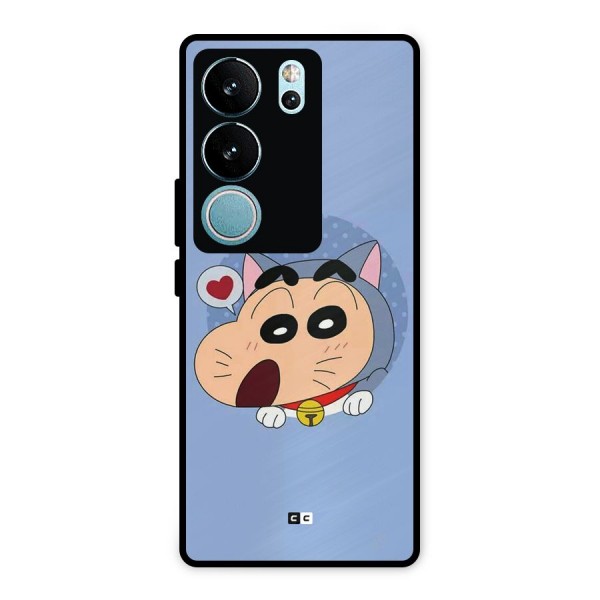 Cat Shinchan Metal Back Case for Vivo V29 Pro