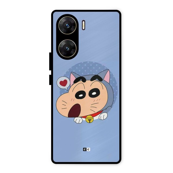 Cat Shinchan Metal Back Case for Vivo V29e