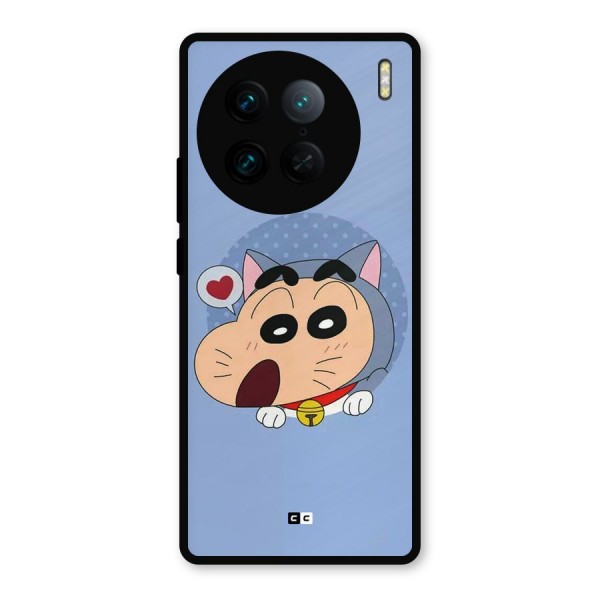 Cat Shinchan Metal Back Case for Vivo X90 Pro