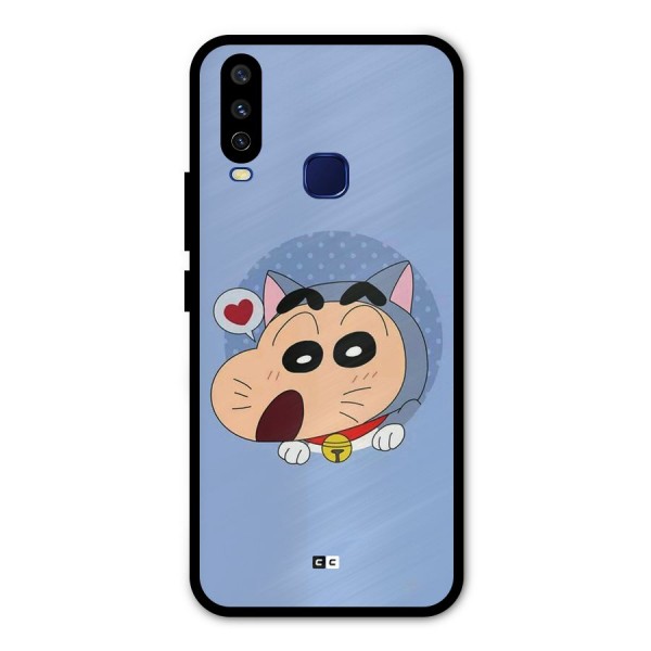 Cat Shinchan Metal Back Case for Vivo Y12