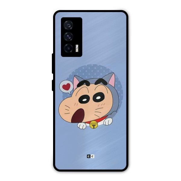 Cat Shinchan Metal Back Case for iQOO 7 5G