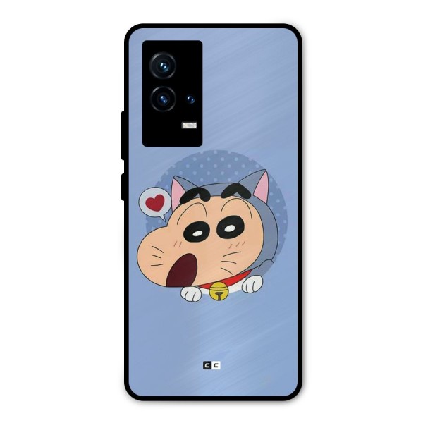 Cat Shinchan Metal Back Case for iQOO 9 5G