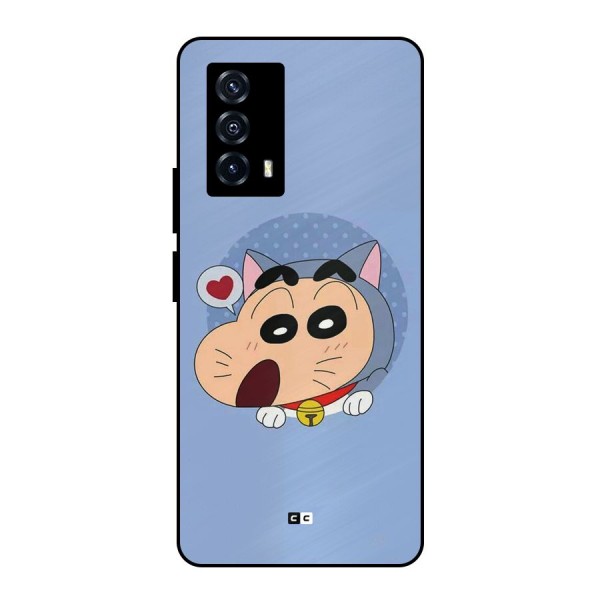 Cat Shinchan Metal Back Case for iQOO Z5