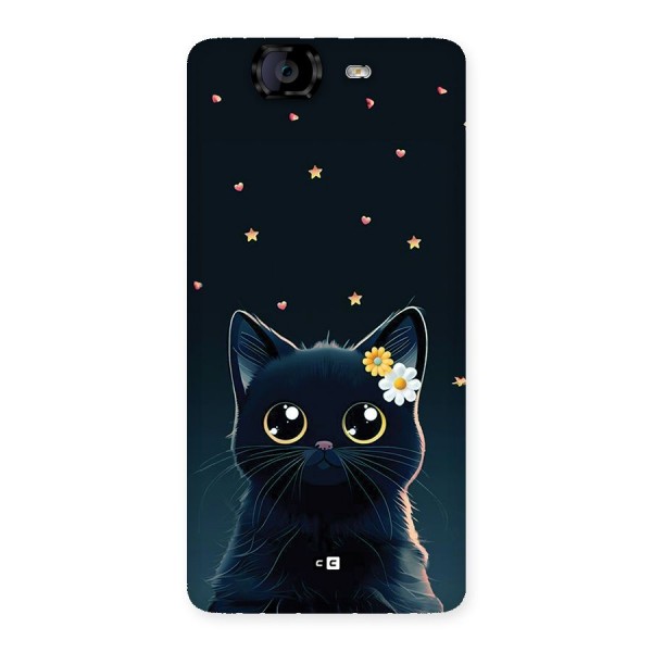 Cat With Flowers Back Case for Canvas Knight A350