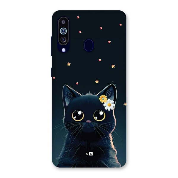 Cat With Flowers Back Case for Galaxy A60