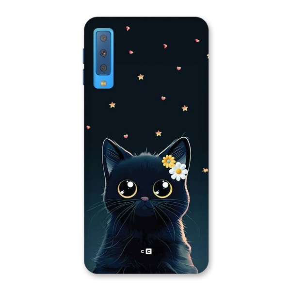 Cat With Flowers Back Case for Galaxy A7 (2018)