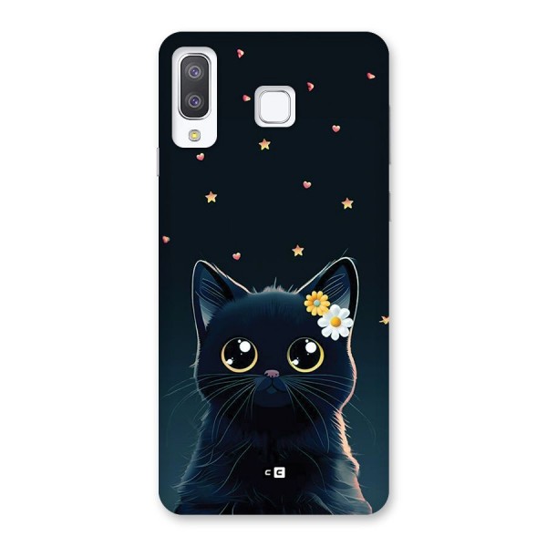 Cat With Flowers Back Case for Galaxy A8 Star