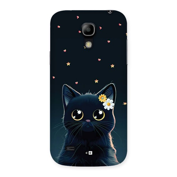 Cat With Flowers Back Case for Galaxy S4 Mini