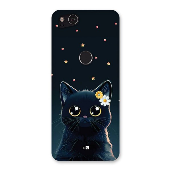 Cat With Flowers Back Case for Google Pixel 2