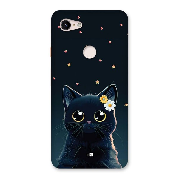 Cat With Flowers Back Case for Google Pixel 3 XL