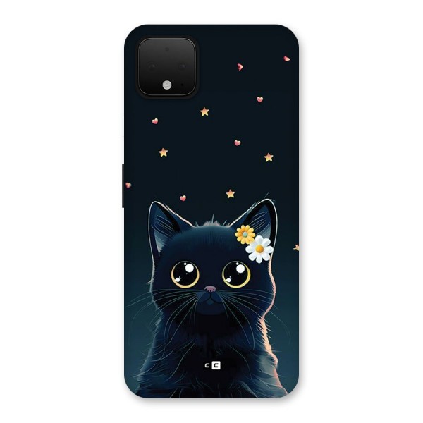 Cat With Flowers Back Case for Google Pixel 4 XL