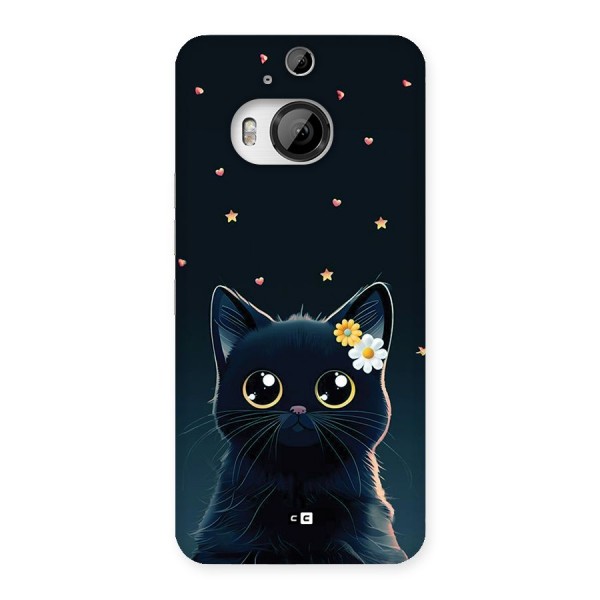 Cat With Flowers Back Case for HTC One M9 Plus