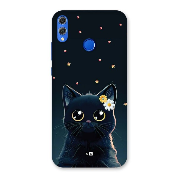 Cat With Flowers Back Case for Honor 8X