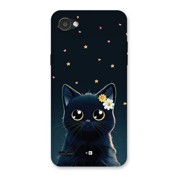 Cat With Flowers Back Case for LG Q6