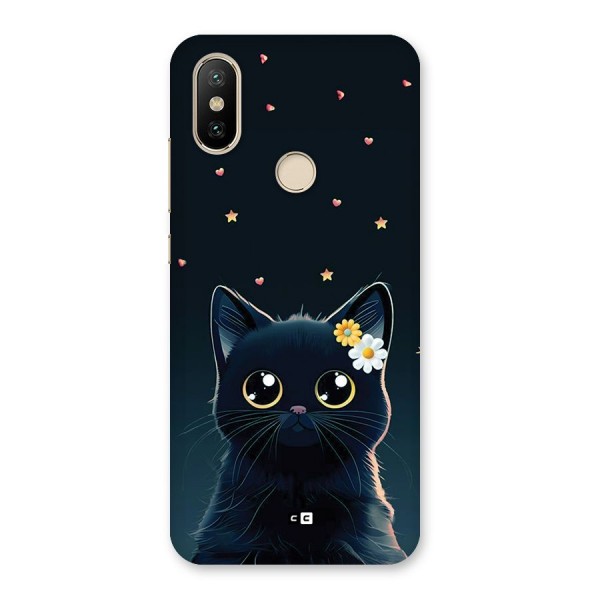 Cat With Flowers Back Case for Mi A2