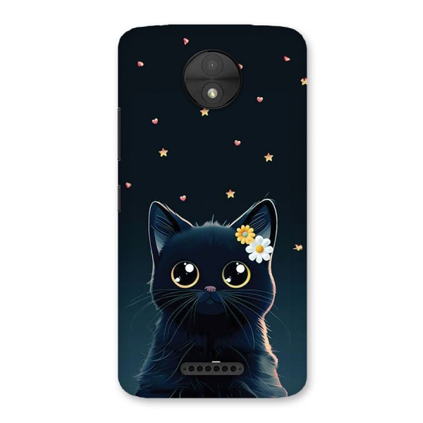 Cat With Flowers Back Case for Moto C