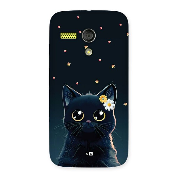 Cat With Flowers Back Case for Moto G