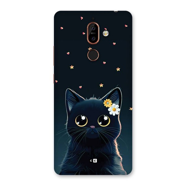 Cat With Flowers Back Case for Nokia 7 Plus