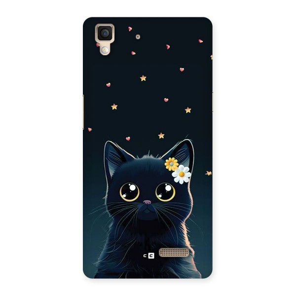 Cat With Flowers Back Case for Oppo R7