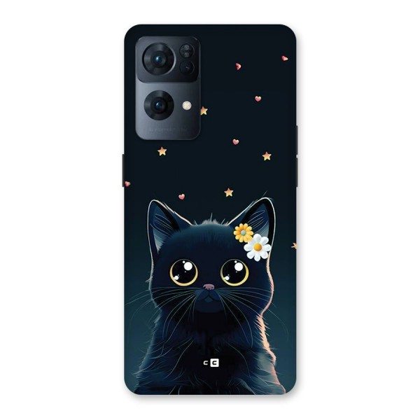 Cat With Flowers Back Case for Oppo Reno7 Pro 5G