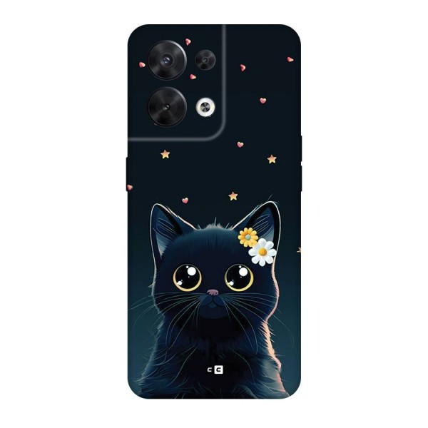 Cat With Flowers Back Case for Oppo Reno8 5G