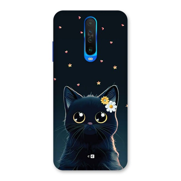 Cat With Flowers Back Case for Poco X2