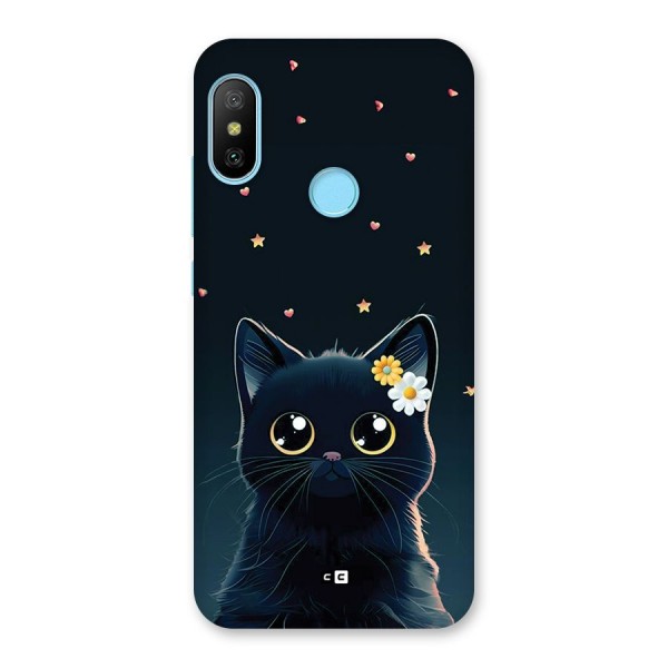 Cat With Flowers Back Case for Redmi 6 Pro