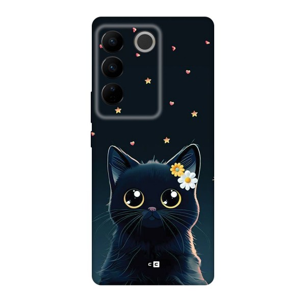 Cat With Flowers Back Case for Vivo V27