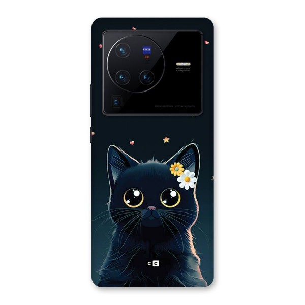 Cat With Flowers Back Case for Vivo X80 Pro