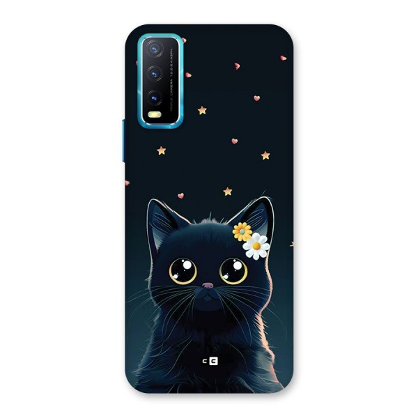 Cat With Flowers Back Case for Vivo Y12s