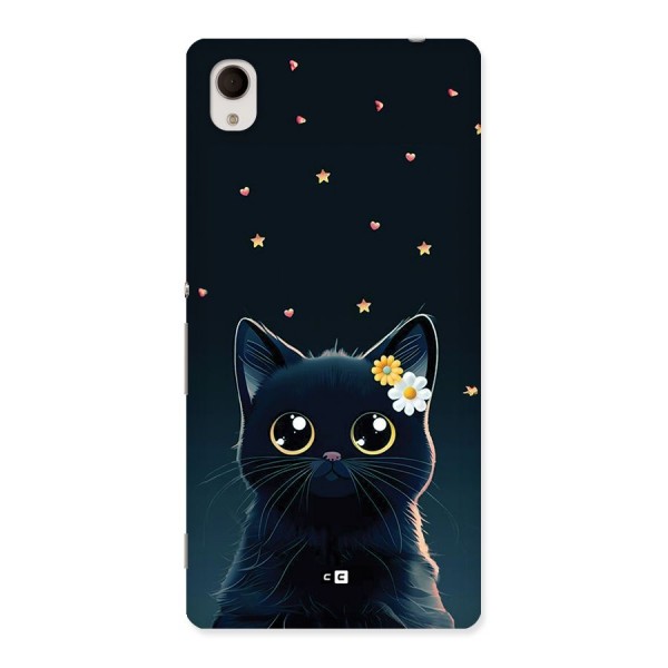 Cat With Flowers Back Case for Xperia M4 Aqua