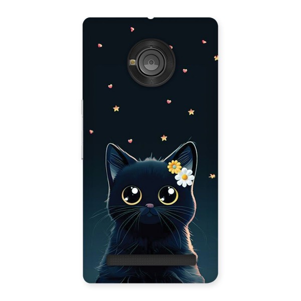 Cat With Flowers Back Case for Yuphoria