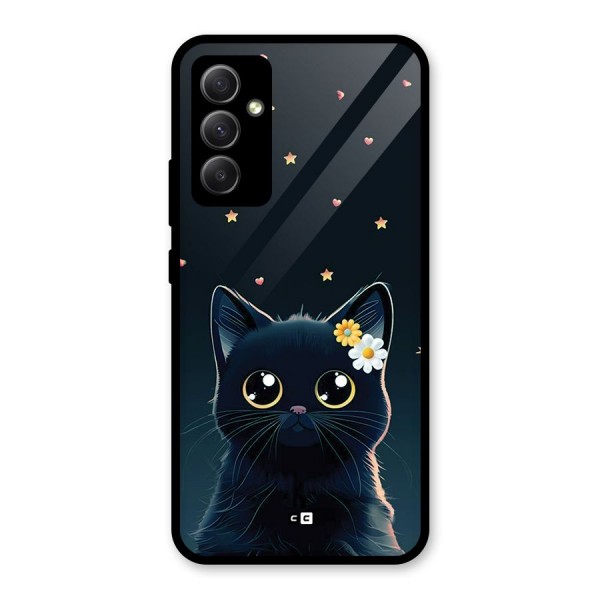 Cat With Flowers Glass Back Case for Galaxy A34