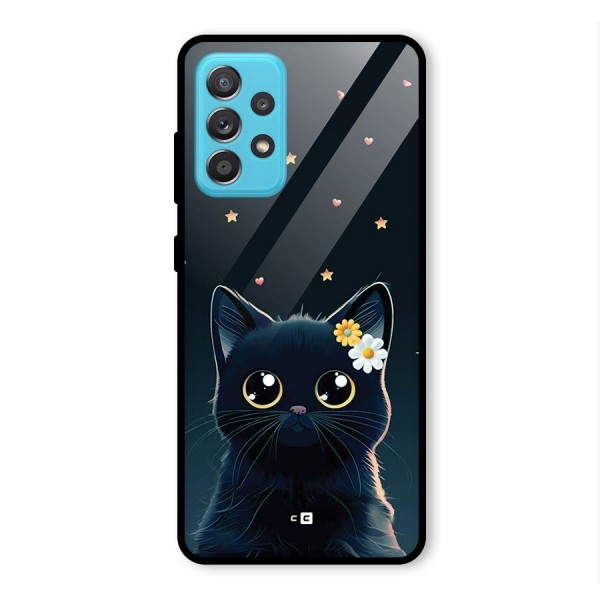 Cat With Flowers Glass Back Case for Galaxy A52