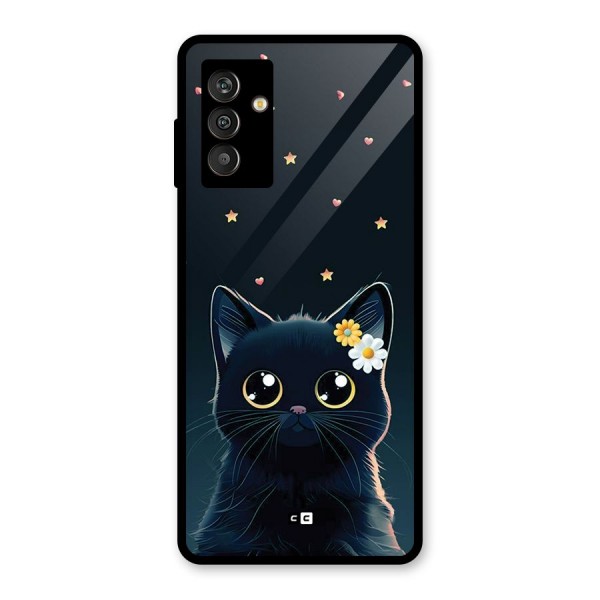 Cat With Flowers Glass Back Case for Galaxy M13