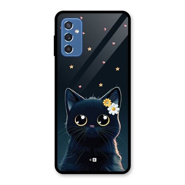 Cat With Flowers Glass Back Case for Galaxy M52 5G