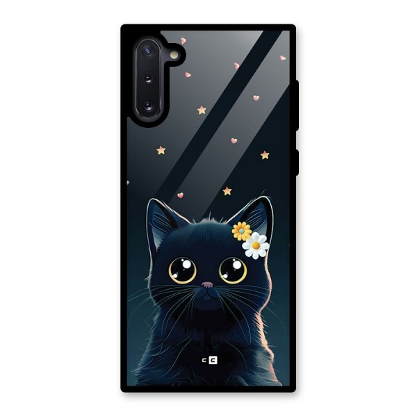 Cat With Flowers Glass Back Case for Galaxy Note 10