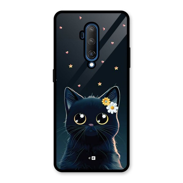 Cat With Flowers Glass Back Case for OnePlus 7T Pro