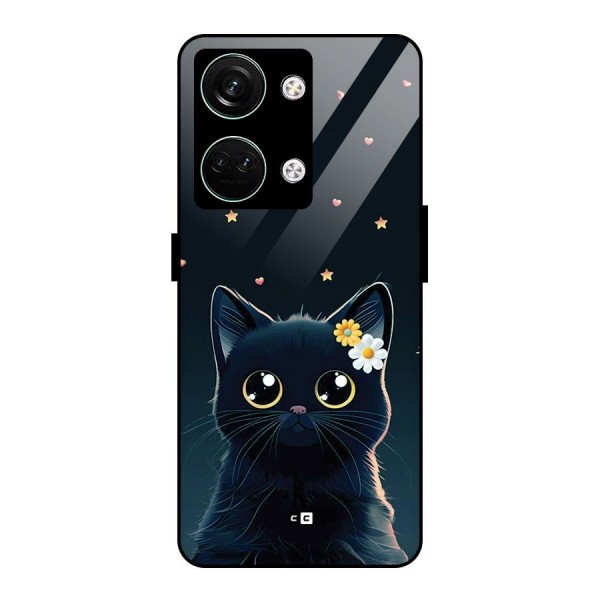 Cat With Flowers Glass Back Case for Oneplus Nord 3