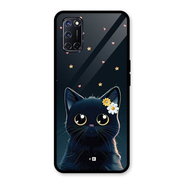 Cat With Flowers Glass Back Case for Oppo A52